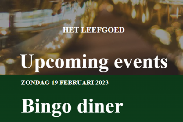 Leefgoed de Olifant: Bingo diner