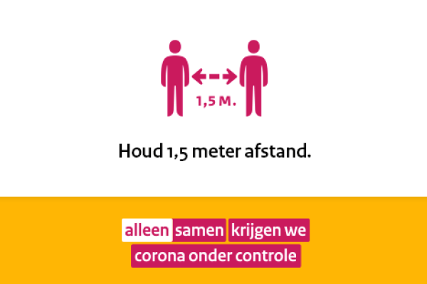 Houd 1,5 meter afstand - Maatregelen n.a.v. Coronavirus