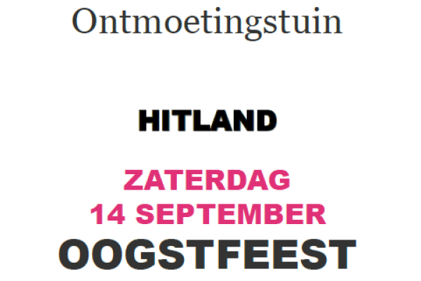 Oogstfeest bij Ontmoetingstuin Hitland