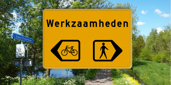 Werkzaamheden aan brug bij Waardenpad